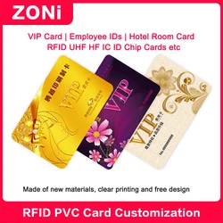 100pcs RFID PVC Cards Printing Customization high-quality UHF HF NFC IC F08 T5577 TK4100 ID Chip VIP card customization
