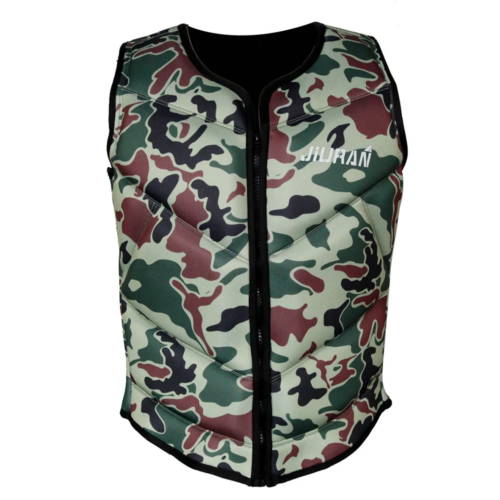 New Adult Camouflage Buoyancy Lifejacket Neoprene Water Sports Portable Surfing Swimming Sailing Fishing Camouflage Lifejacket