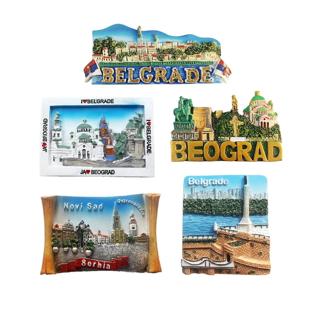 Europe Serbia Capital Belgrade Magnet Tourist Souvenirs Refrigerator Magnetic Stickers Decoration Articles Travel Gifts