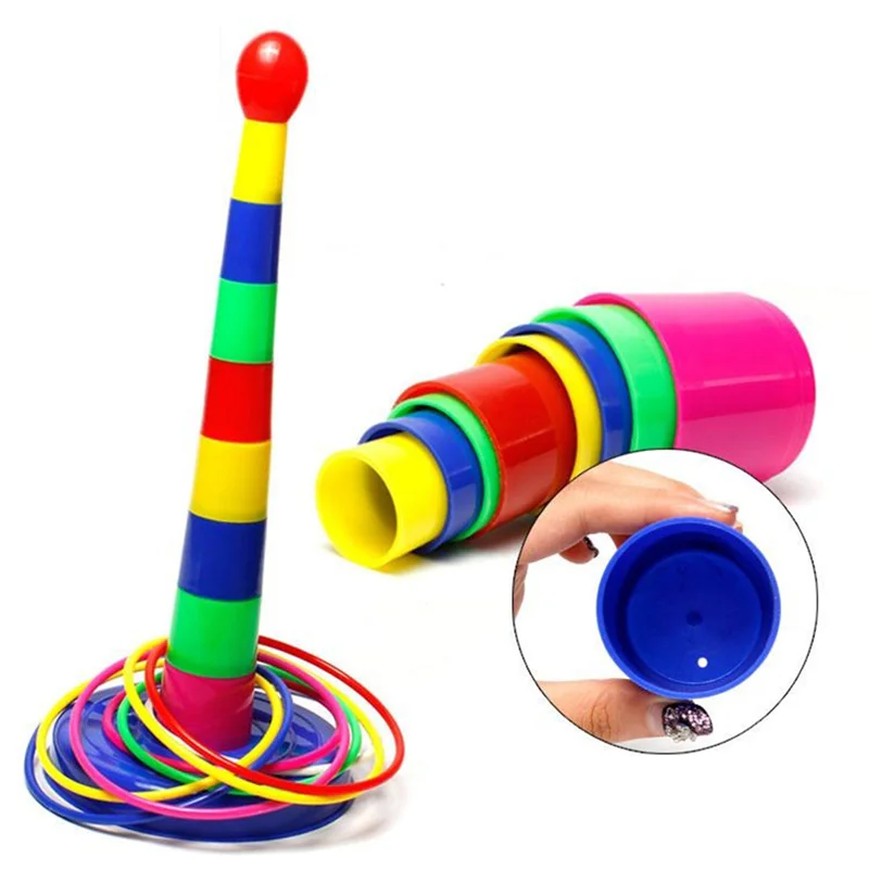 Juguetes sensoriales al aire libre para niños, juego interactivo para padres e hijos, taza apilable creativa, anillo de lanzamiento, juguete, juegos