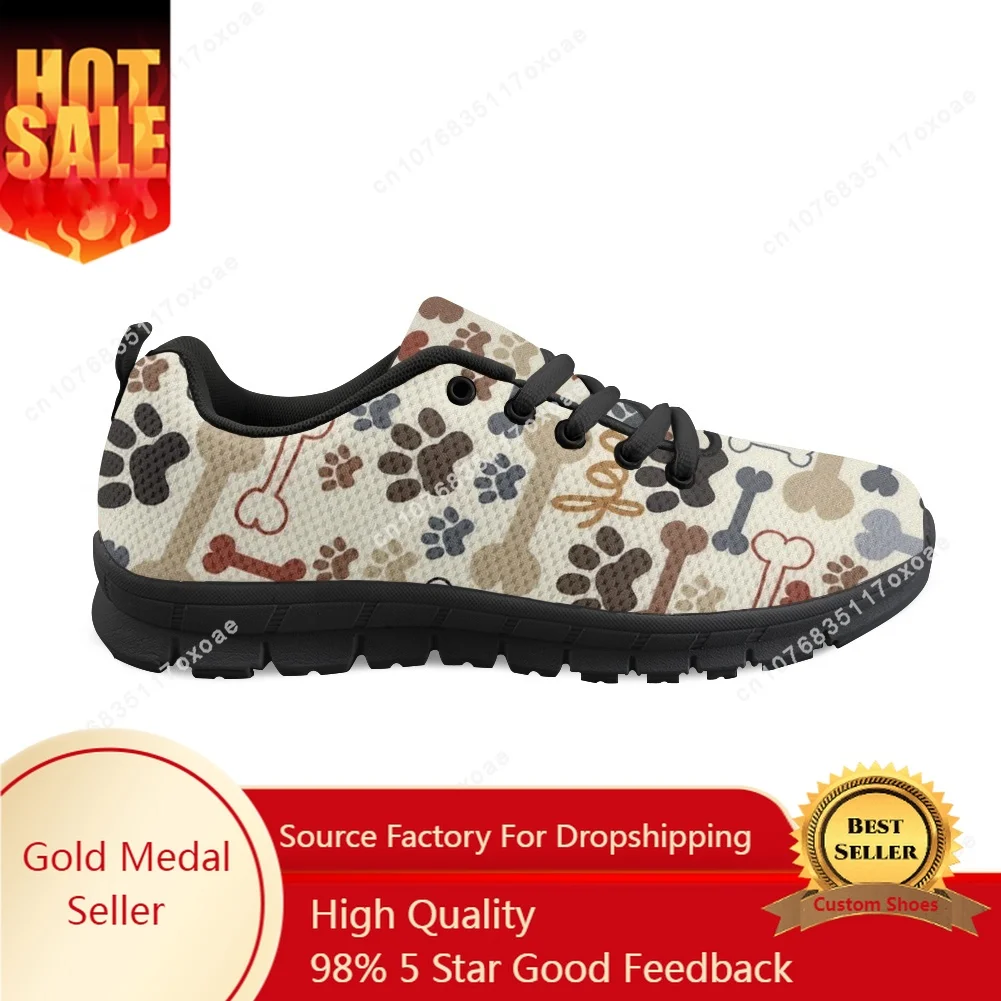 

Cute Pets Dogs Footprints Paw Pattern Woman Shoes Heart Love Heartbeat Print Women's Low Top Casual Sneakers Ladies Big Footwear