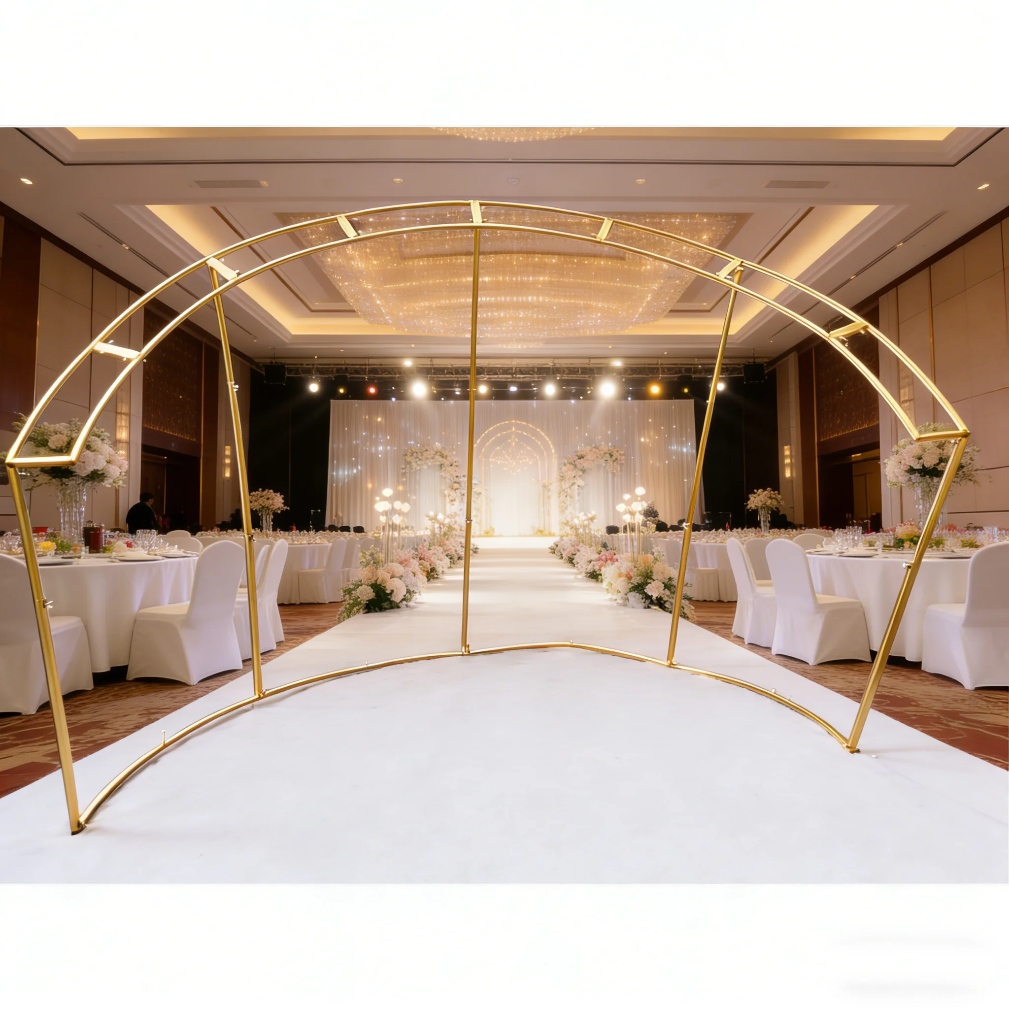 

Изогнутая свадебная арка из металла, разборная, для цветочных композиций и декора