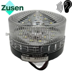 Zusen TB35-W-J with Sound 12v 24v 110v 220v White Security Alarm Strobe Signal Warning Light Small Flashing LED Lamp