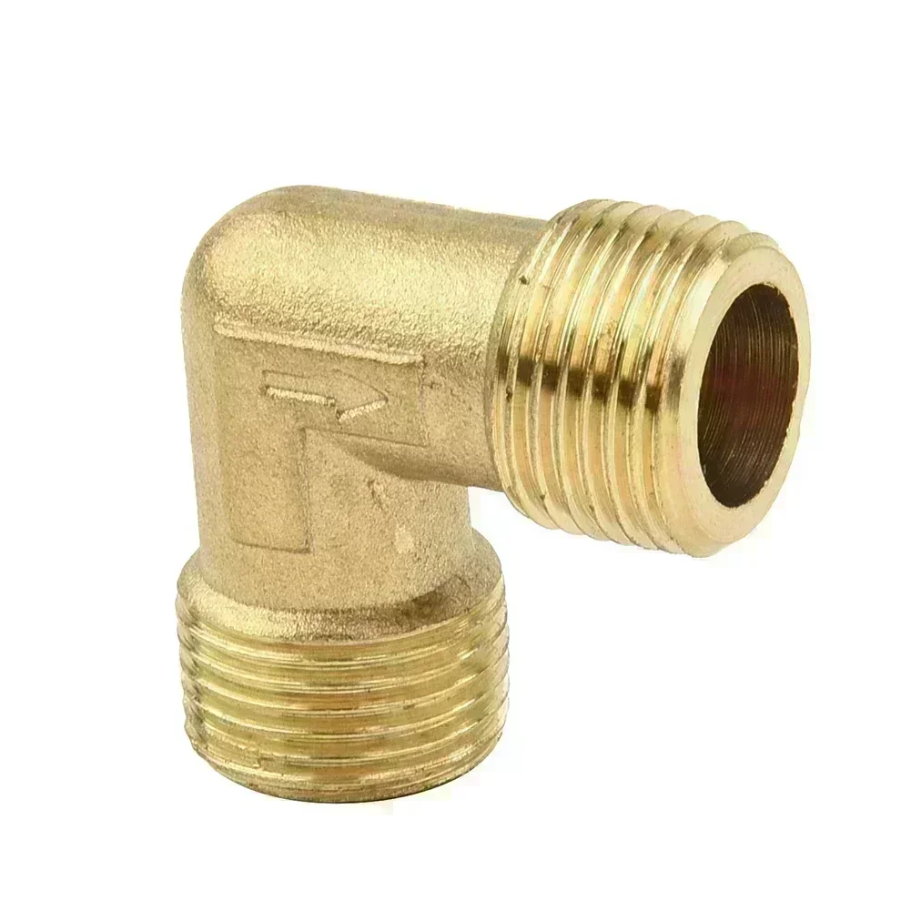 Accesorios para compresor de aire, conector de codo macho igual de latón, válvula de retención de rosca macho a macho de 16,5mm, acoplador de codo, piezas de herramientas de aire