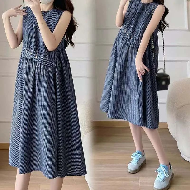 

Новое летнее платье без рукавов для беременных женщин