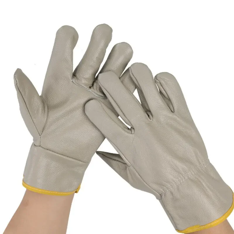 Gants de sécurité résistants à l'usure pour le travail du soudeur, isolation d'huile, couche de tête épaissie, gants de protection du conducteur de soudage, peau de vache