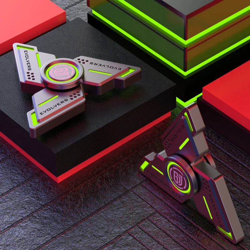 Spinner à main lumineux briquet Fidget Spinner 5 minutes rotatif en alliage métallique EDC adulte Fidget jouets bureau soulagement du Stress jouet cadeaux