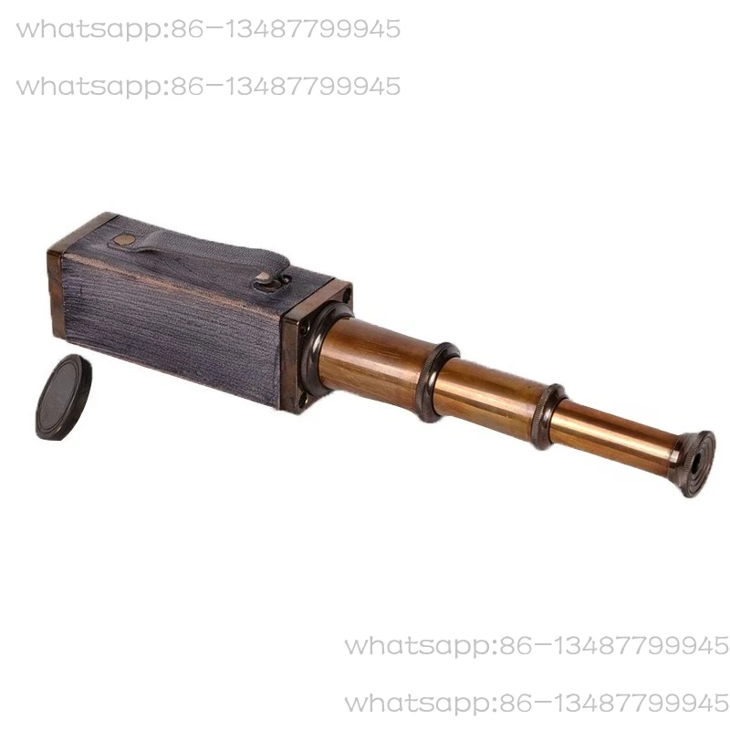 

India Imported Copper Monocular Telescope Outdoor Mountain Climbing Portable Pirate Telescope Handheld, Retro, Pure Copper