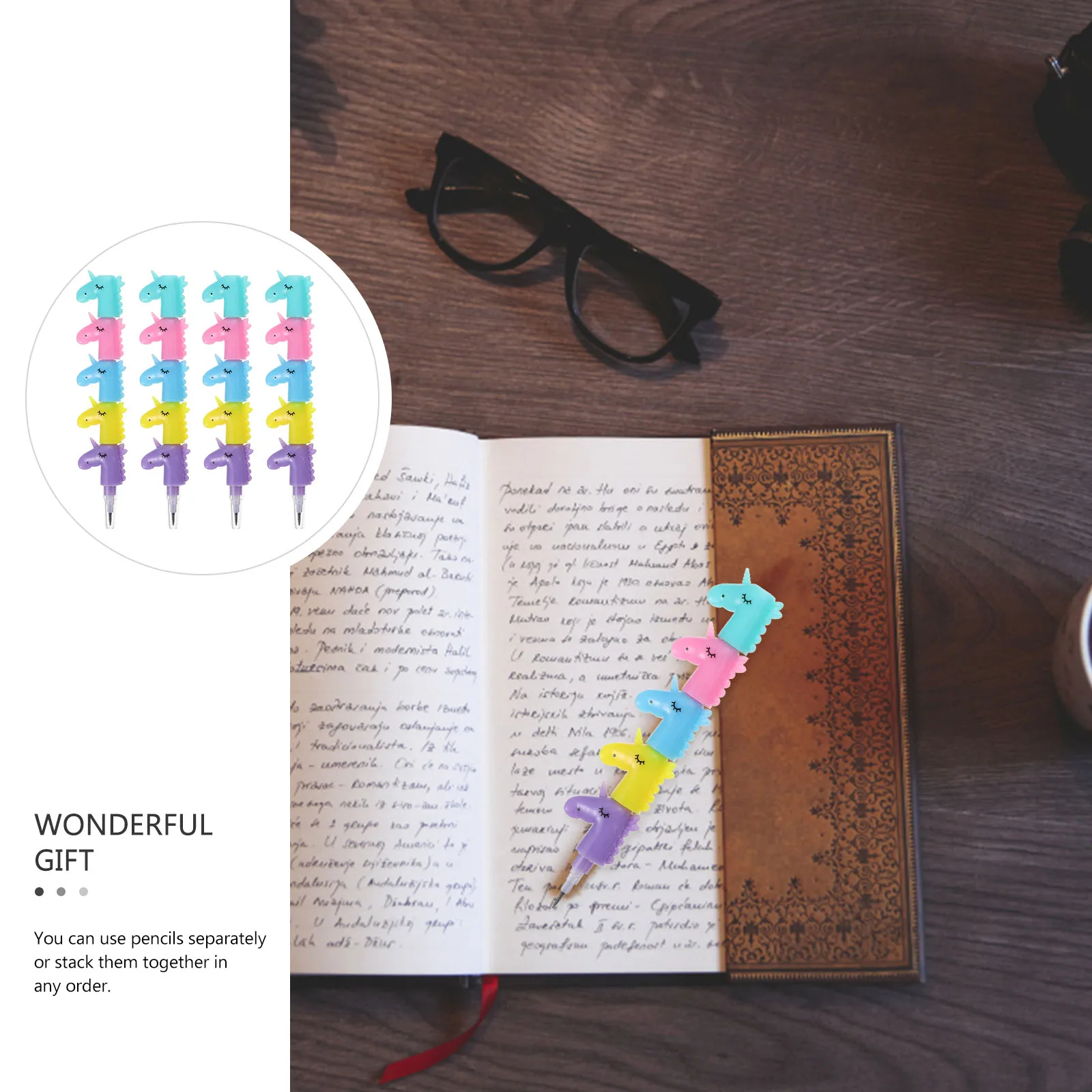 

20 Pcs Pencils Stacking Plastic School Stationery Fun Decorative Kids pencils lead stackable student drawing