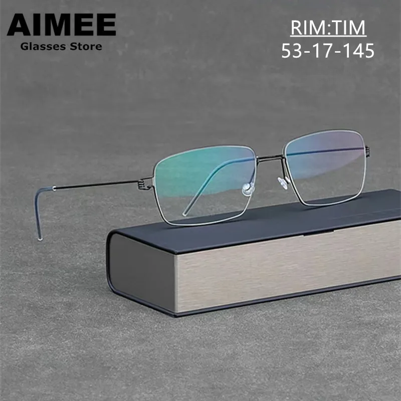 

Denmark Brand Screwless Titanium Glasses Frame Men Square Ultralight Prescription Eyeglasses Tim Women Optical Spectacles Rim