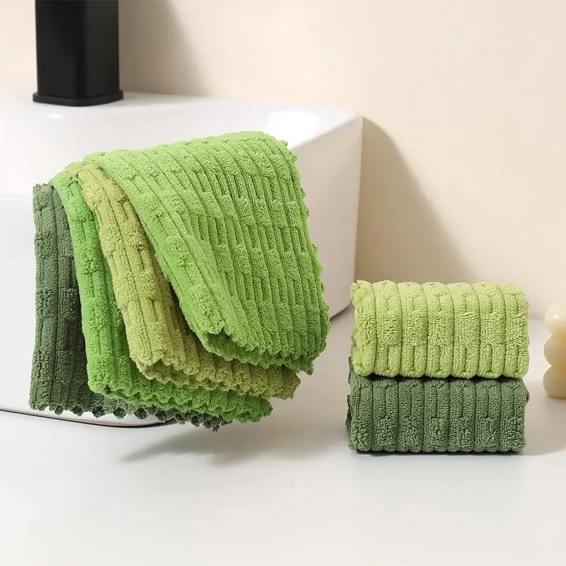10pcs Microfiber Dish Cloths Multi Purpose Dishwashing Towels For Tableware Double Sided Cleaning Rags Tool Kitchen Accessories