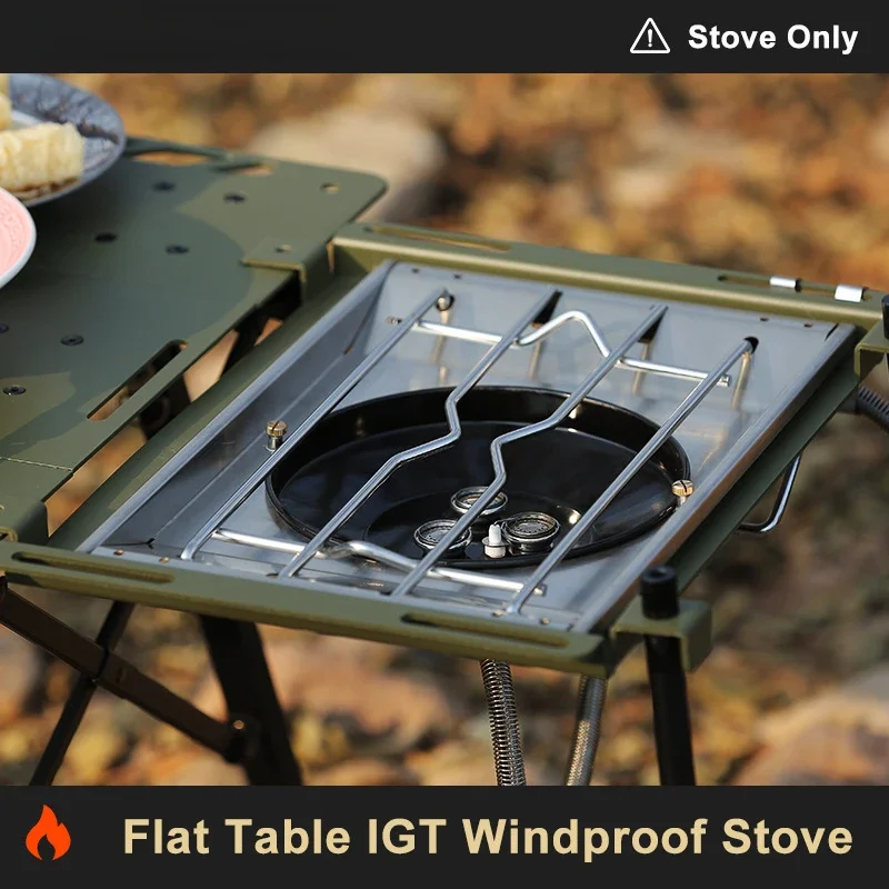 Outdoor Sinking IGT Desktop Stove High Power IGT Gas Burner Folding Brazier Grill Stainless Steel Burner Stove Camp Hiking