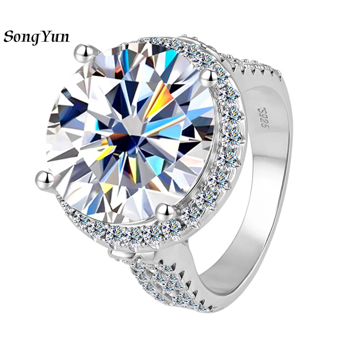 SongYun Brand Jewelry 925 Sterling Silver Infinity Ring Moissanite Diamond Infinity Ring Bridal for Wife 18K Rose Gold