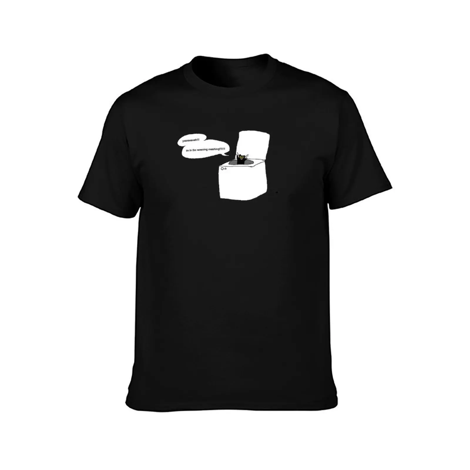 wasning mashing T-Shirt, Summer Casual Cotton Tee, Oversized Streetwear Tops, Vintage Graphic Print, Loose Fit Short Sleeve
