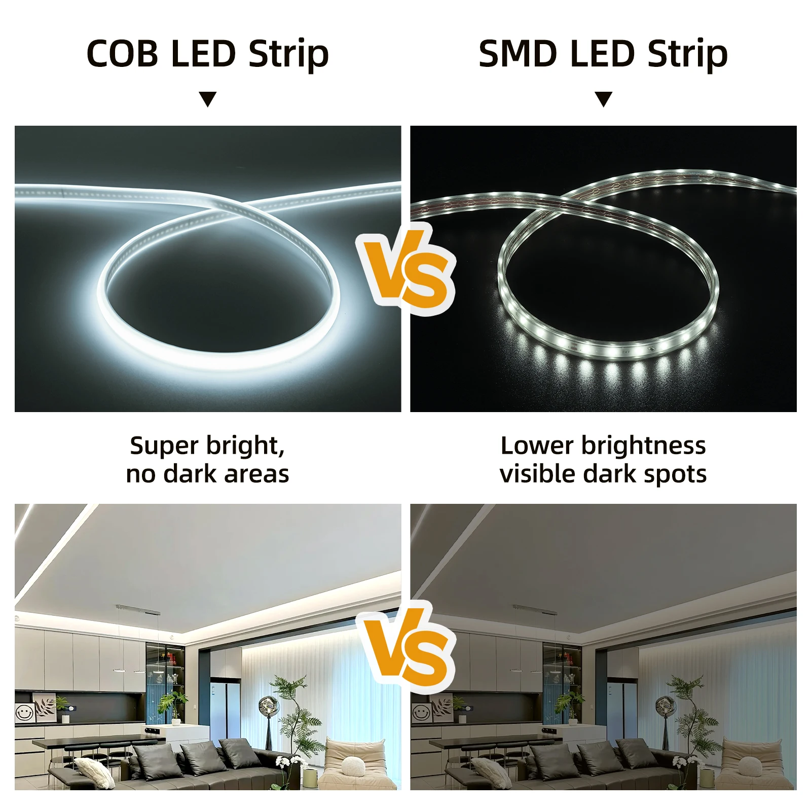 COB LED Strip Lights,220V 288leds/m Led Ribbon Adhesive,Flexible Outdoor Lamp Waterproof led Tape,Kitchen,Garden,Indoor Lighting