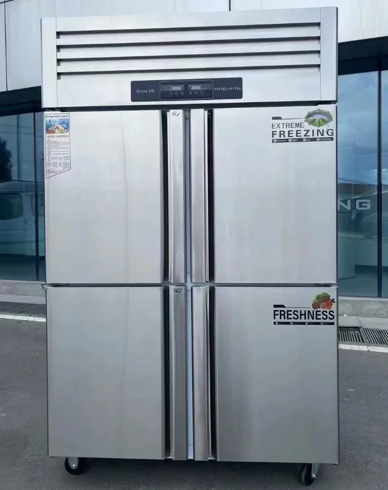 

Stainless Steel Large-Capacity Four-Door Commercial Vertical Upright Freezer Refrigerator for Kitchen