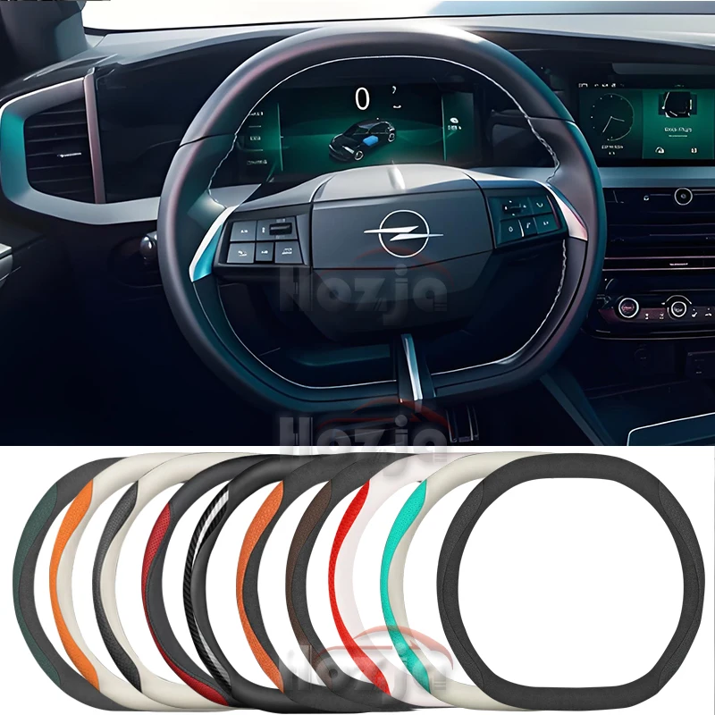 

Leather Car Steering Wheel Cover for Opel Grandland 2025 Non-slip Car-styling Auto Accessories