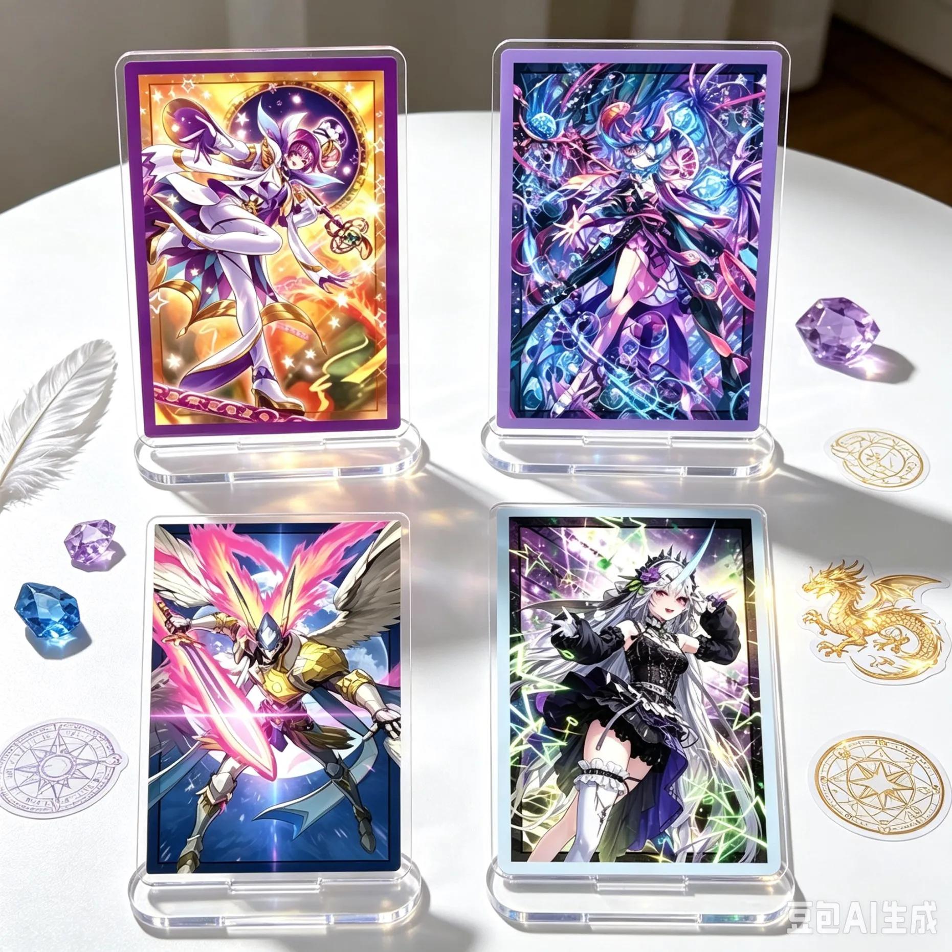 Figura de Anime de 15 cm de CARDFIGHT!! VANGUARD Divinez - Soporte Acrílico para Modelos, Productos Encantadores, Imágenes de Alta Definición, Decoración para Estanterías, Llavero