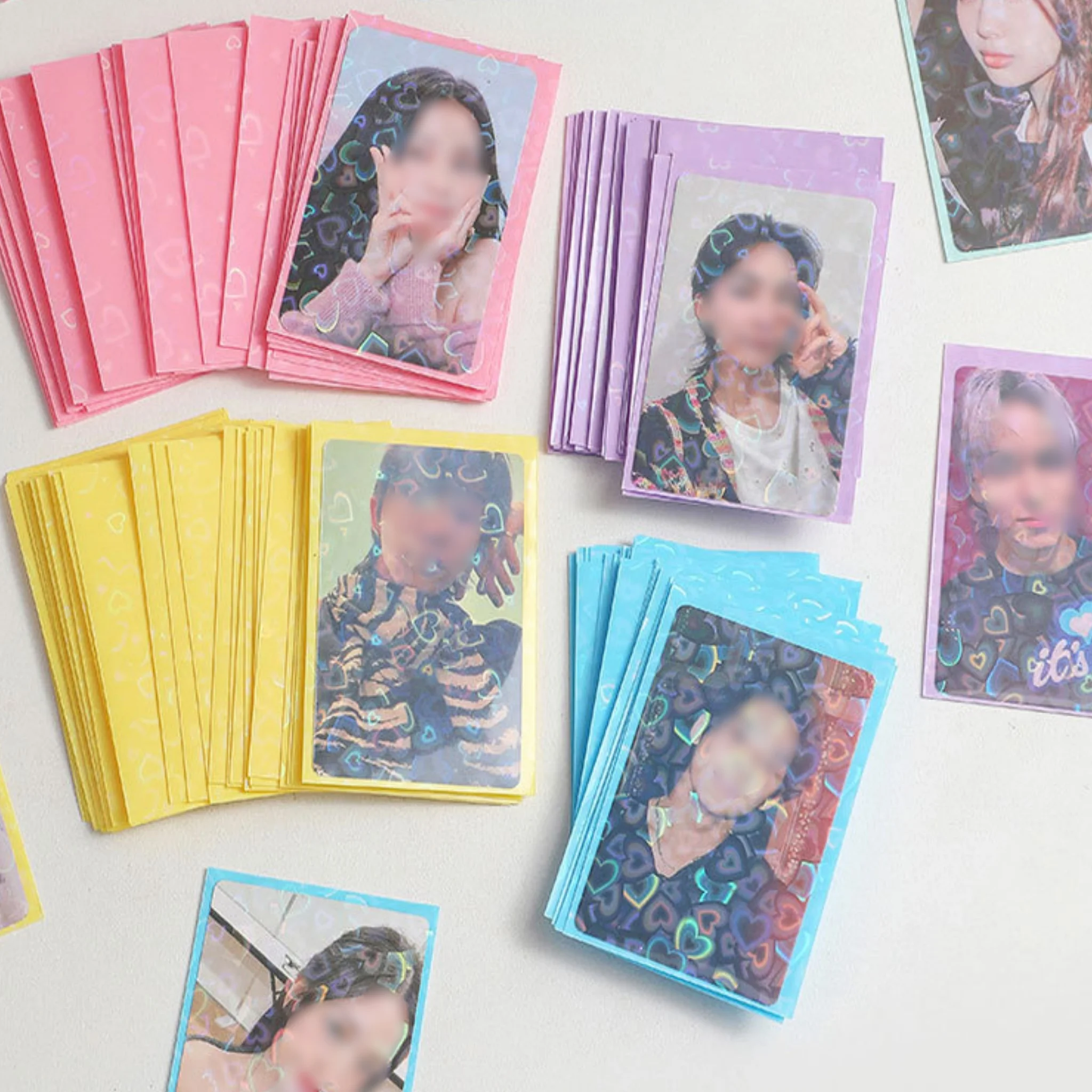 Sharkbang 50pcs/Lot Holo Card Sleeves 60x90mm 20C Macaron Color Kpop Holder For Postcards Films Game Cards Photocard Protector view 2