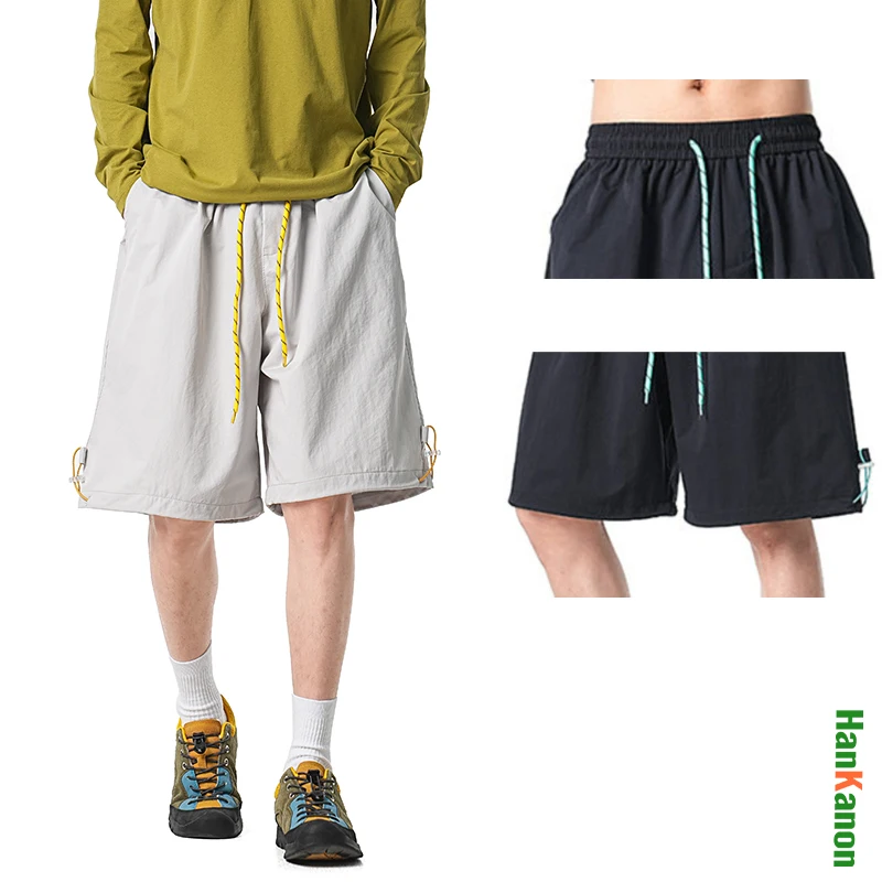 

Men's Cargo Shorts - Elastic Waist & Zipper Pockets