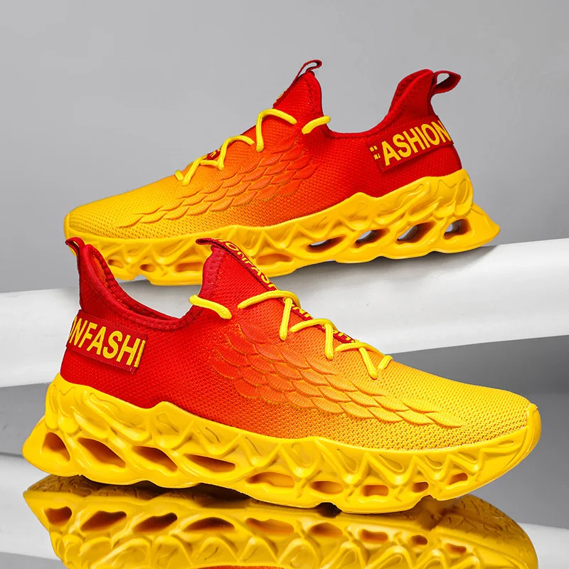 

Mens Sneakers 2026 New Trendy Design Casual Sports Shoes for Men Breathable Knit Running Shoes Shock-absorb Athletics Trainers