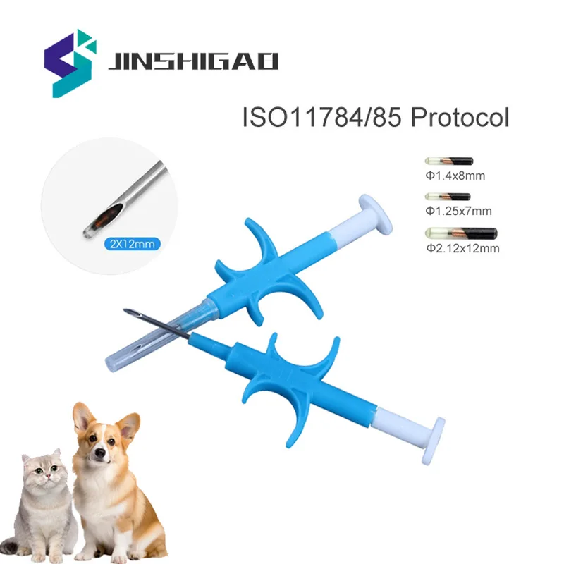 20 paquets de seringue standard universelle de puce d'animal familier 134.2KHz ISO11784/5 étiquettes d'identification d'animal familier de FDX-B puce de 15 bits pour le overde chat de chien