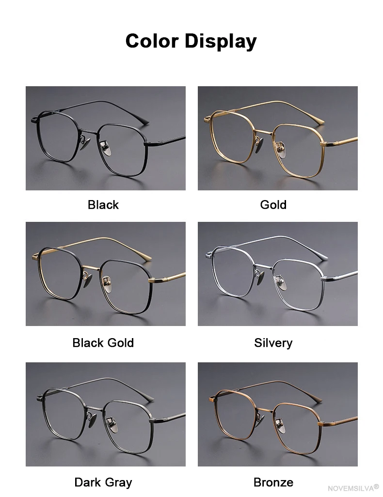 Japanische Marken-Replika Ultraleichte Reintitan Polygonale 1909 Design-Brille für Männer und Frauen Retro Business Luxus-Brillen für Koreaner – Detail 9