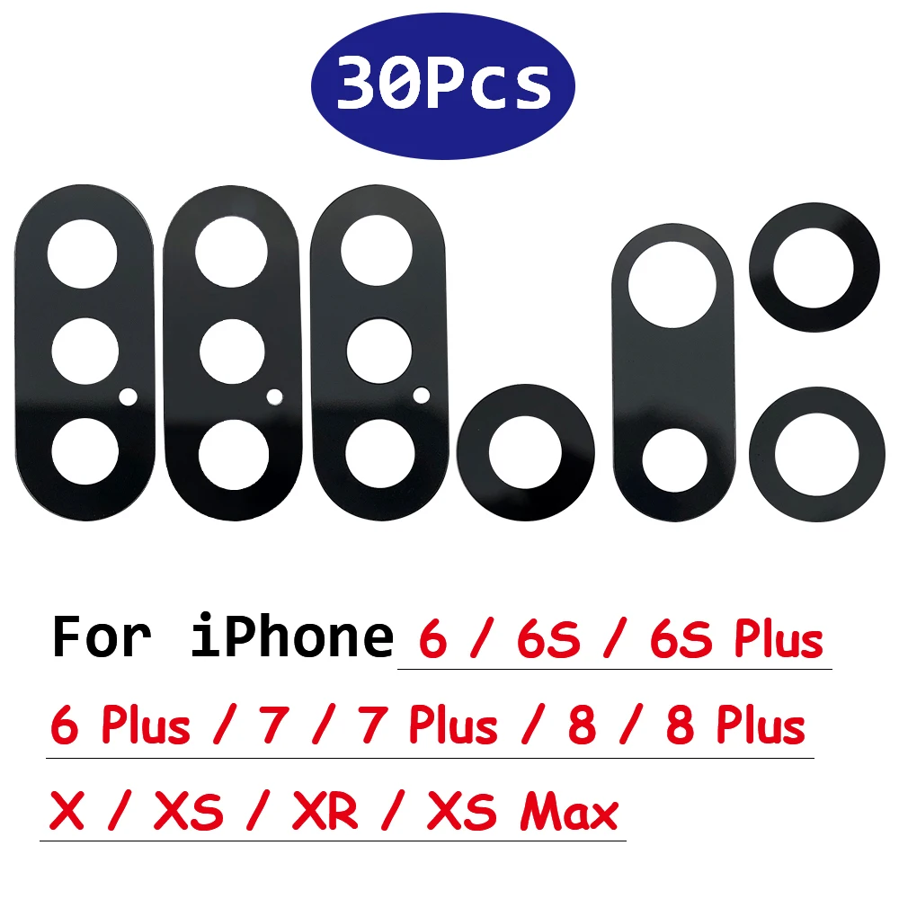 

30Pcs/Lot，NEW Camera Glass Lens Back Rear Camera Glass Lens with Sticker Replacement For IPhone 6 6S 7 8 Plus X XS Max XR