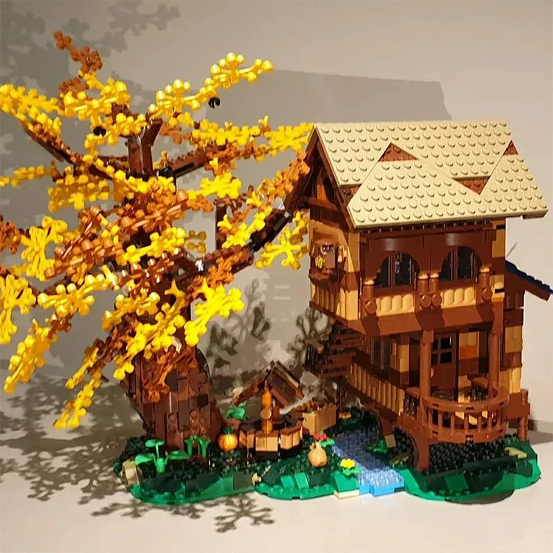 Street View Model Moc Building Bricks Forest Solitary Cabin Technology Modular Blocks Gifts Christmas Toys DIY Sets Assembly