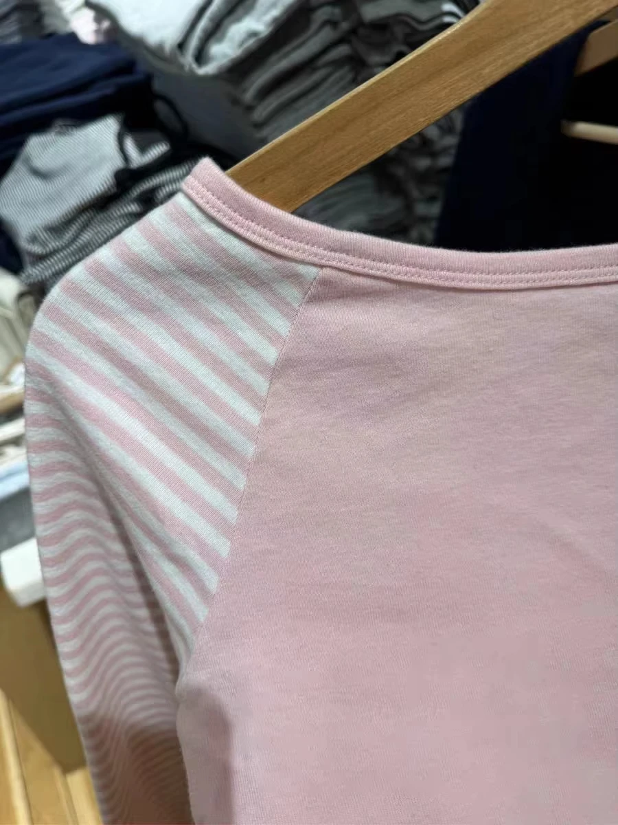 الوردي المرقعة كم طويل تي شيرت المرأة مائل الرقبة القطن سليم تي شيرت الإناث الحلو الشارع الشهير Vintage التي شيرت Y2K بلايز جديد