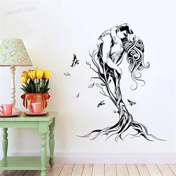 Vinyl Wall Decal Abstract Love Couple Tree Wall Sticker Couple Bedroom Decor Stickers Removable Interior Decor Art Mural B849