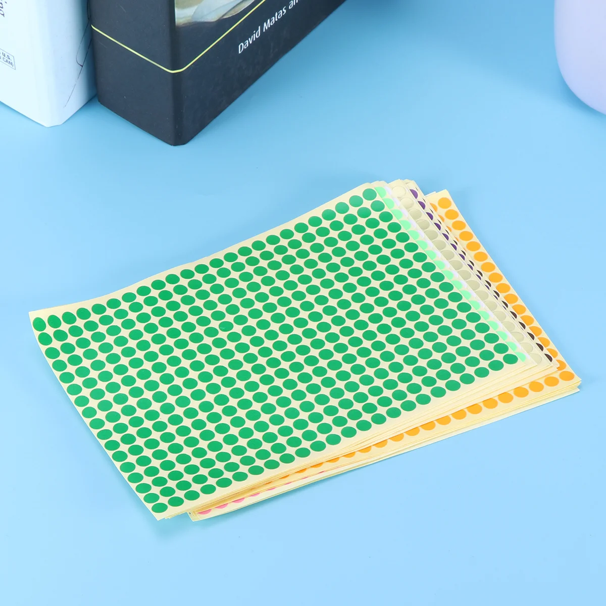 16Pcs Round Dot Labels Bright Color-Coding Sticker Dots for Office School Calendar Book Organization Marker Writeable Adhesive