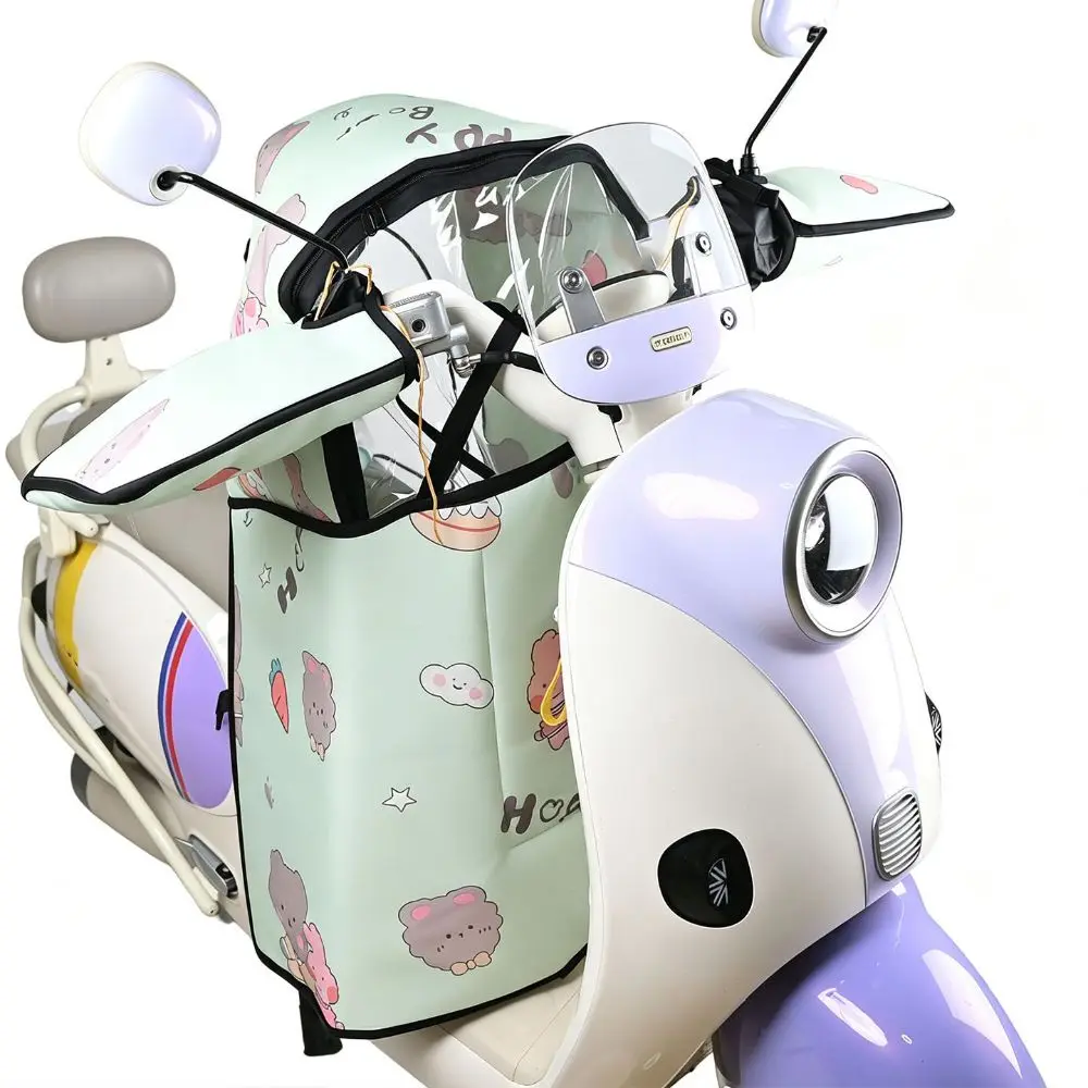 Cartoon Motorcycle Windscreen Cover Double-sided Waterproof Split Style Split Motorcycle Windproof Blanket Polyester Fiber