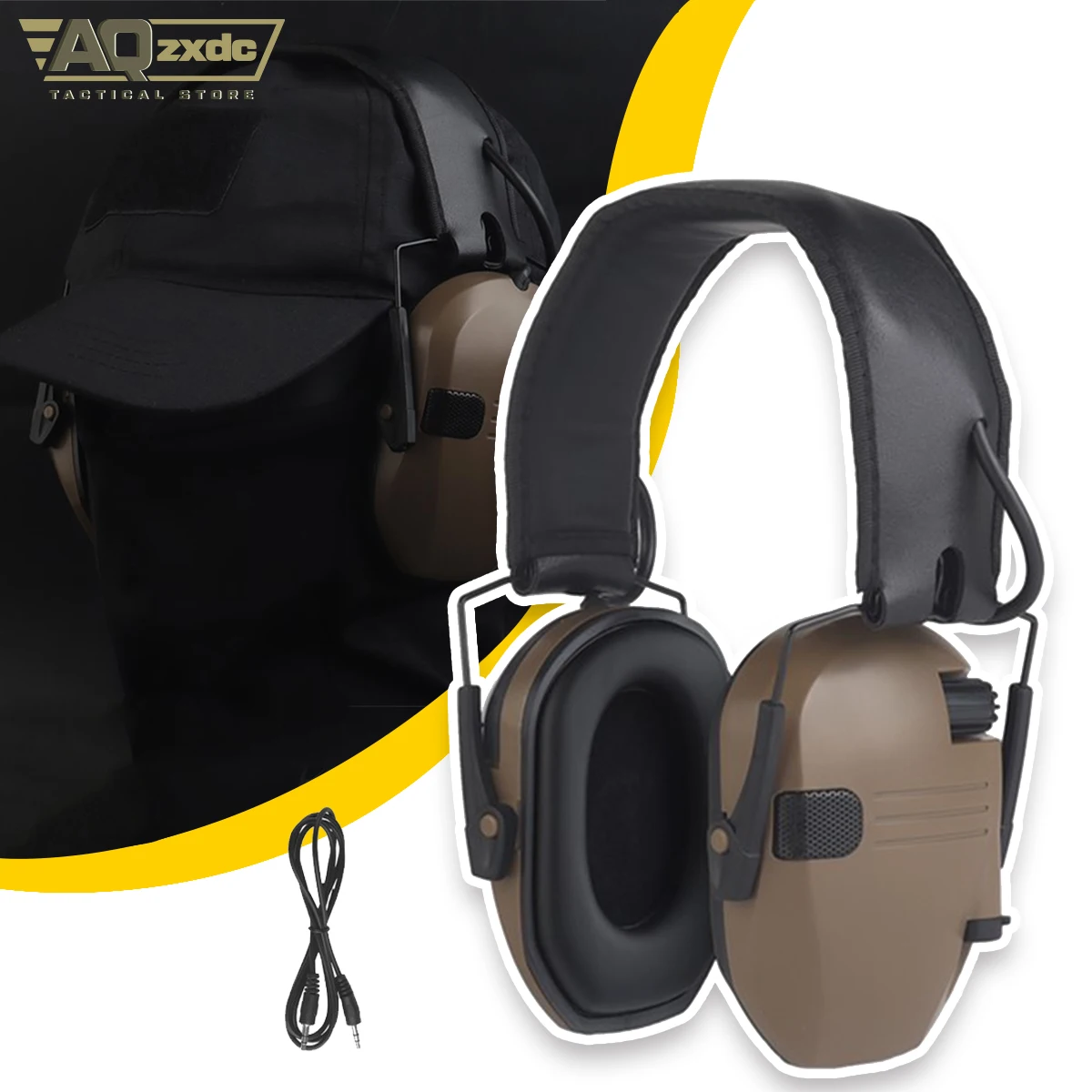 Tactical Shooting Training Noise Reduction Headphones 2.5mm Interface Shooting Range Training Eadphones