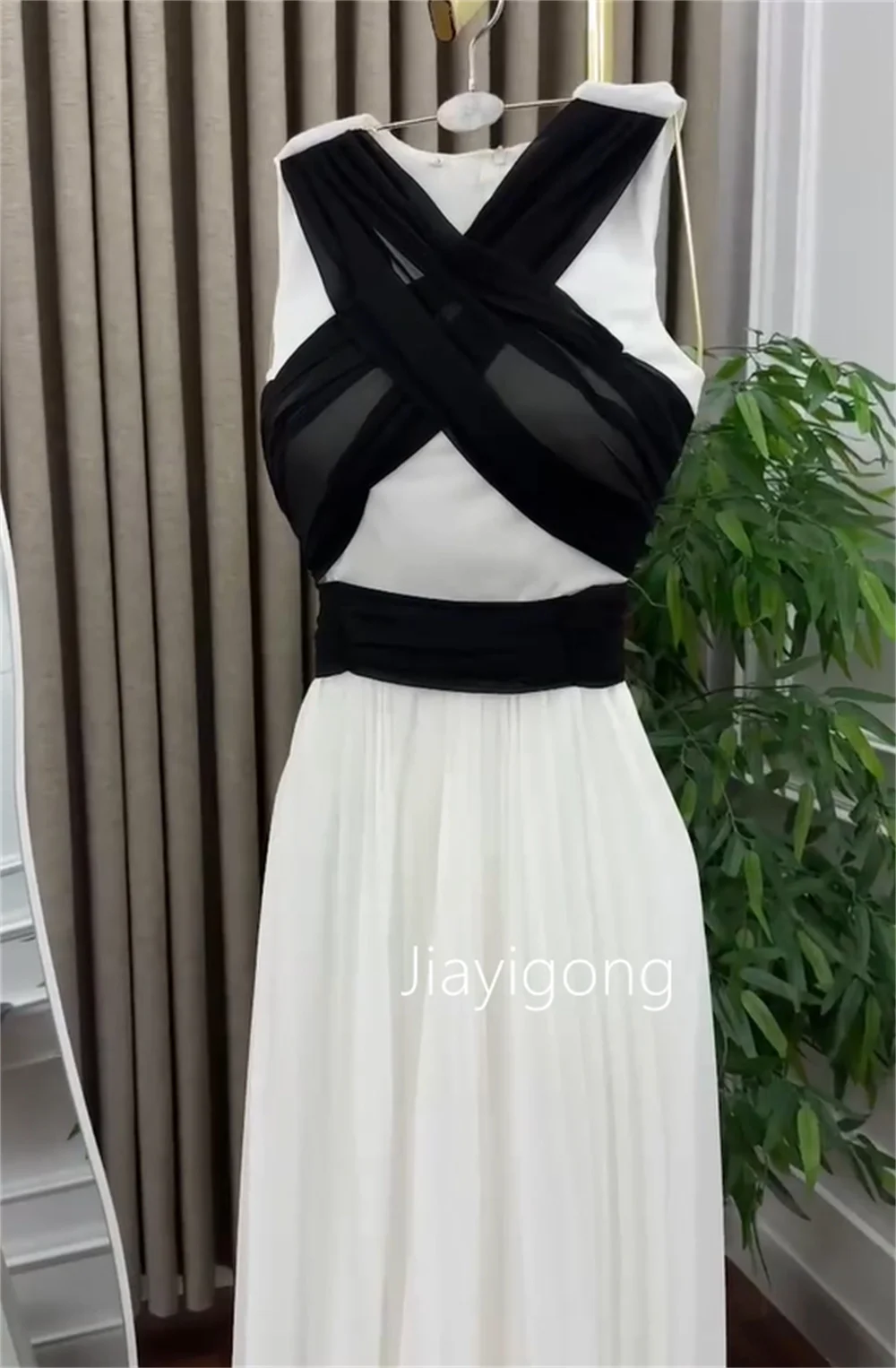 Customized Exquisite Chiffon Pleat A-line V-neck Long Dresses Bespoke Occasion Party Classic Chinese Style