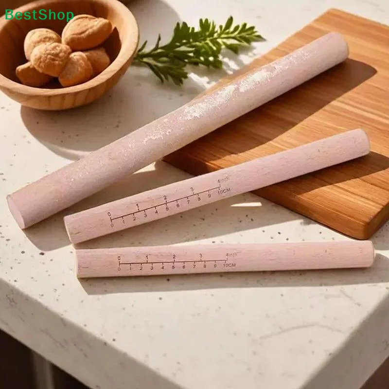 〔Jay〕Wooden Rolling Pin with Measurement Marks, Non-Stick Dough Roller with Scale Markings for Baking, Pizza & Pastry