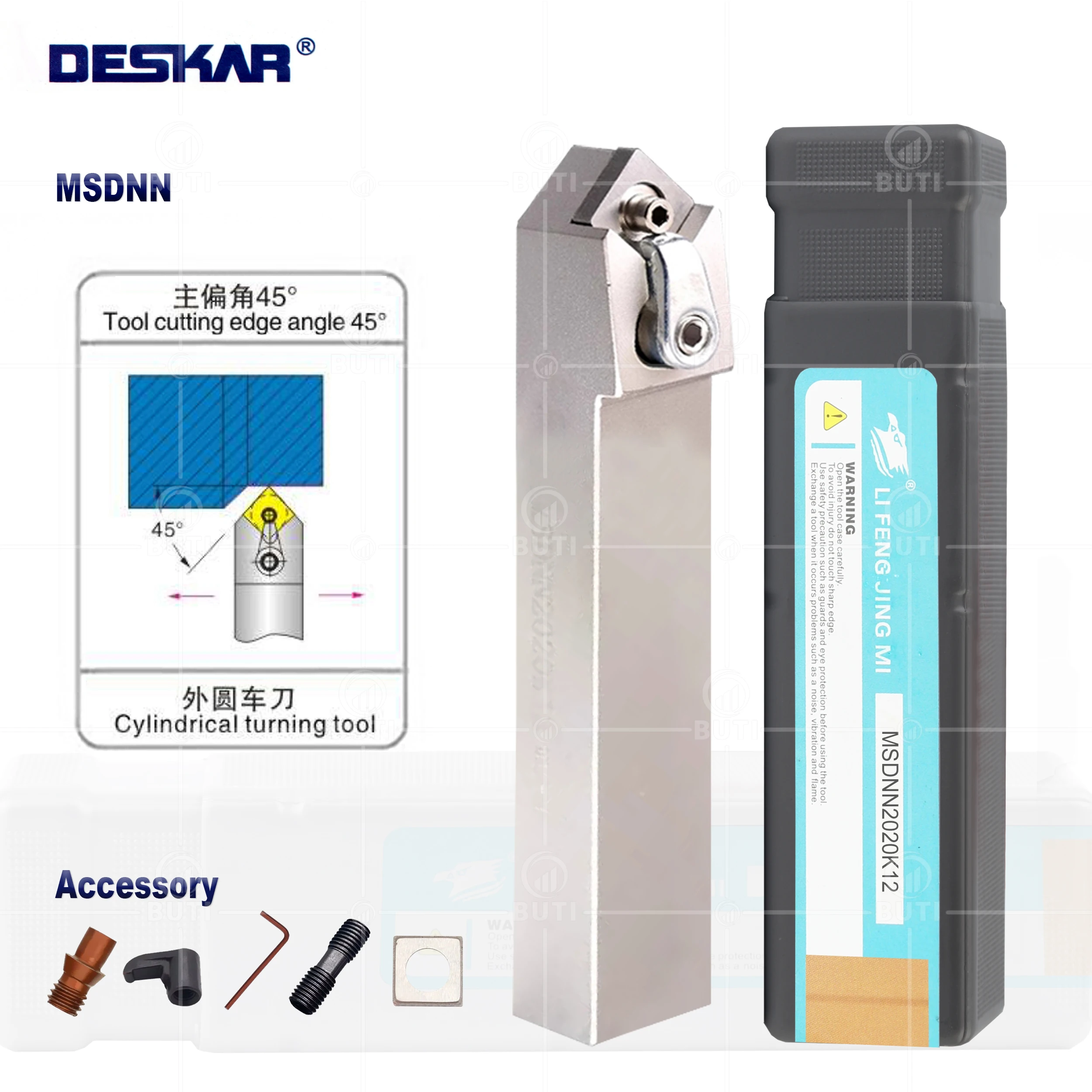 

DESKAR 100% Original External Turning Tools MSDNN1616H12 2020K12 2525M12 CNC Lathe White Holder Cutter For SNMG12 Carbide Blades