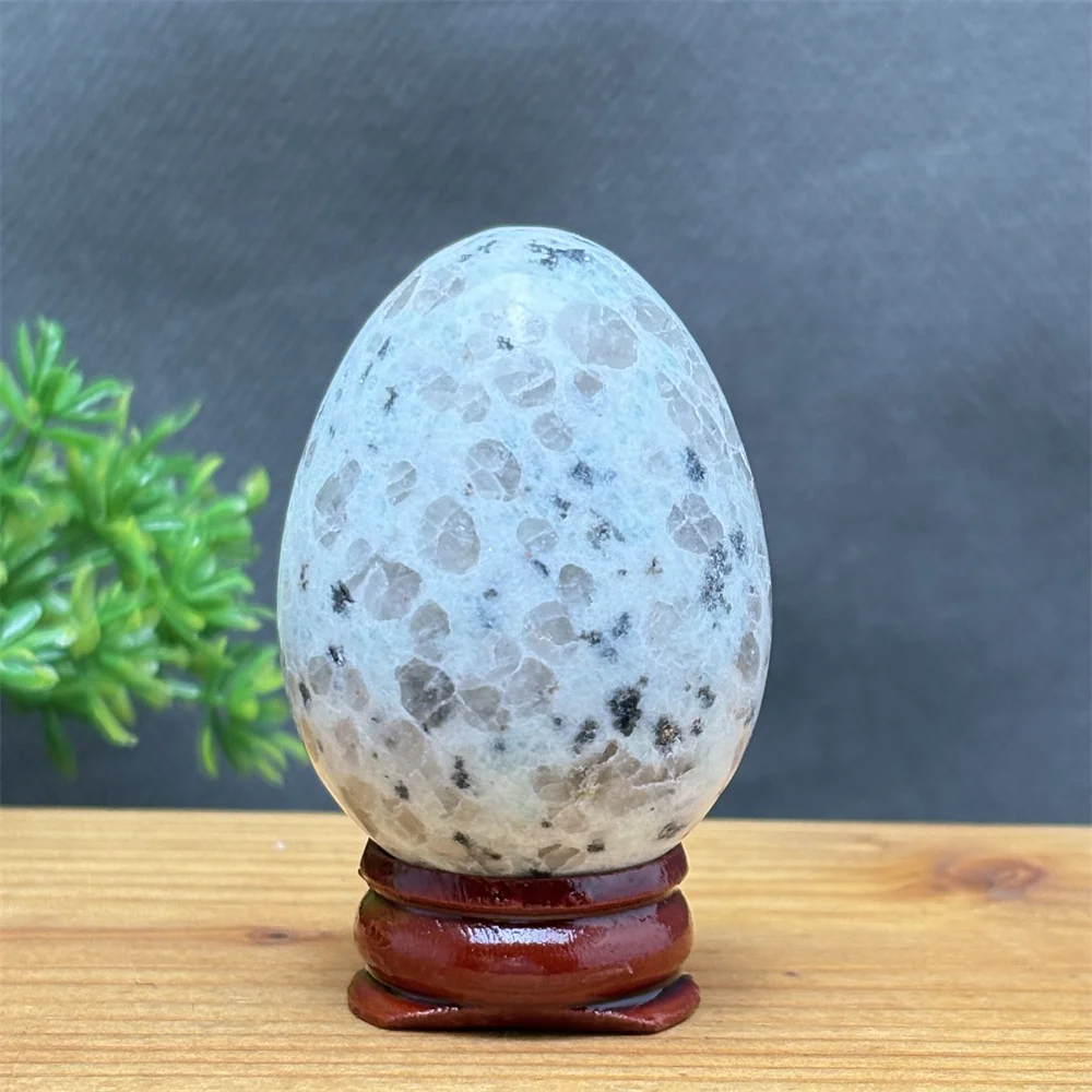 46mm Natural Lotus Jasper Egg-shaped Stone Healing Crystal Pigeon Eggs Spiritual Meditation Home Decoration.