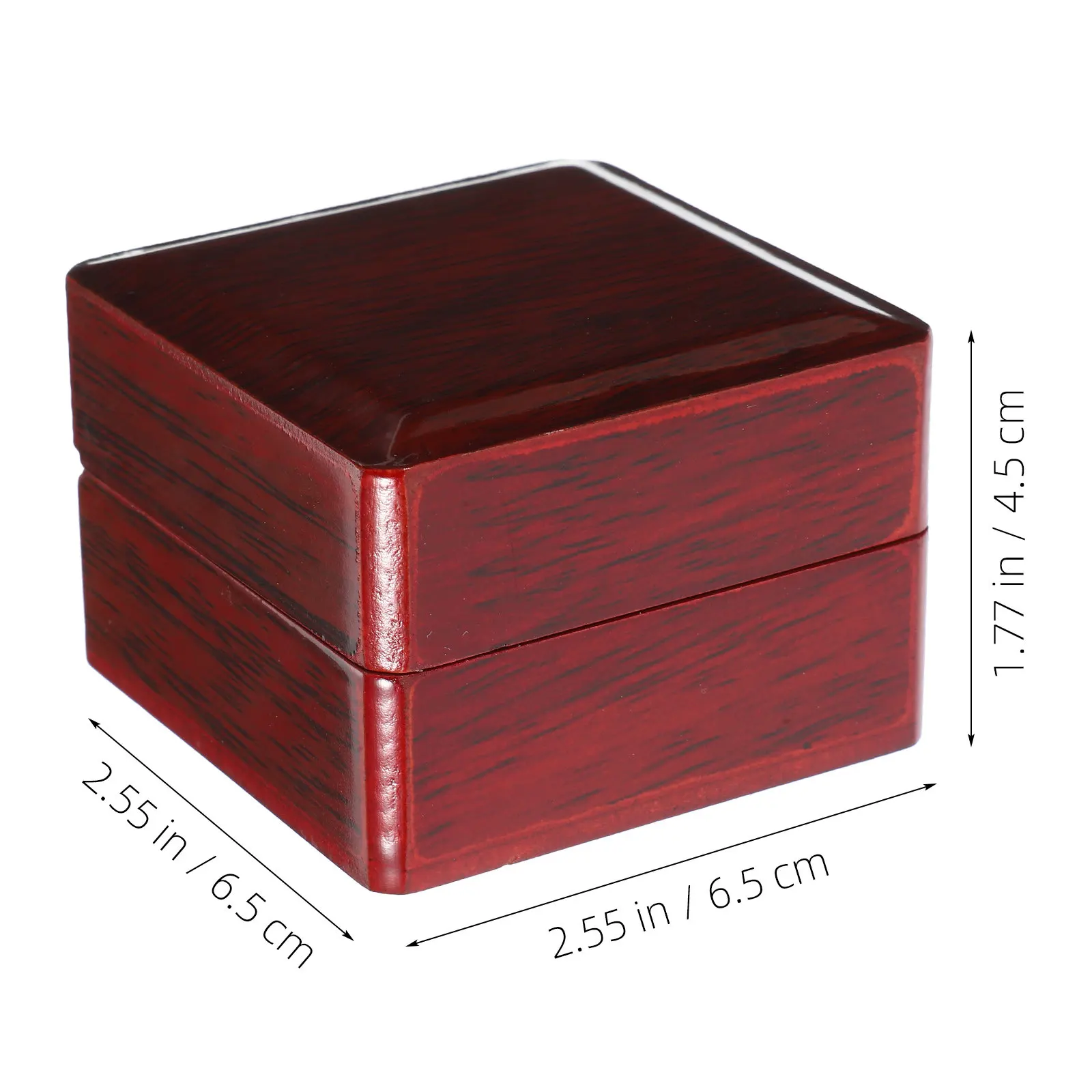 Ring Box Wooden Case Single Ring Display Holder Protective Jewelry Storage Organizer Jewelry Box for Rings