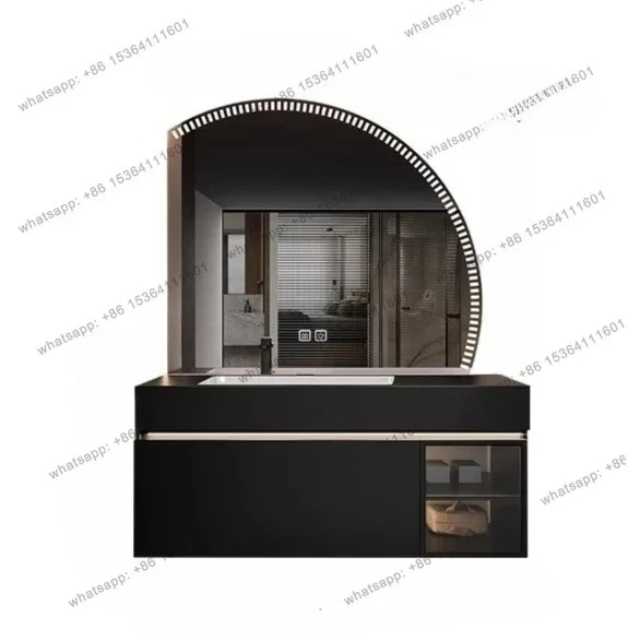High-end light luxury bathroom cabinet hotel wind rock slab toilet washbasin hand washbasin bathroom cabinet
