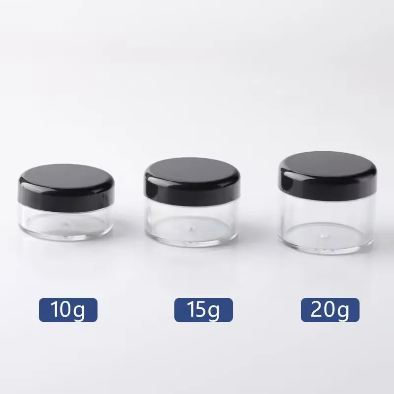 Clear Plastic Mini Storage Jars with Lids Small Containers for Cosmetics Jewelry