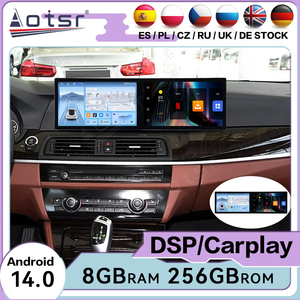 Upgrade  Voice Multimedia Receiver Android Auto For BMW 5 Series 2010-2017 GPS Navigation Automotive Stereo Car Radio Head Unit