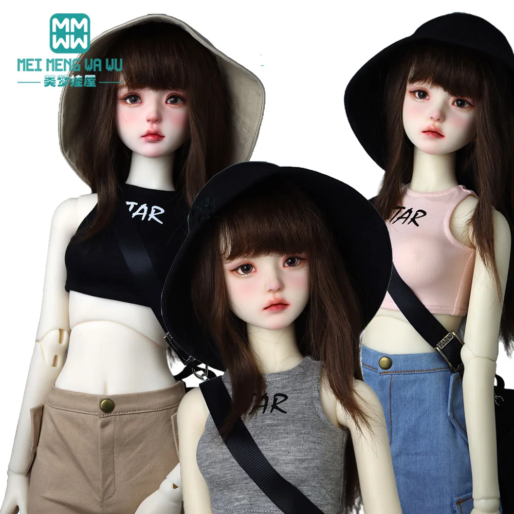 

Модная Одежда для куклы BJD без рукавов, цвет черный, розовый, белый, серый, подходит для кукол 1/3 1/4 1/6 DD SD MSD, аксессуары для кукол в подарок