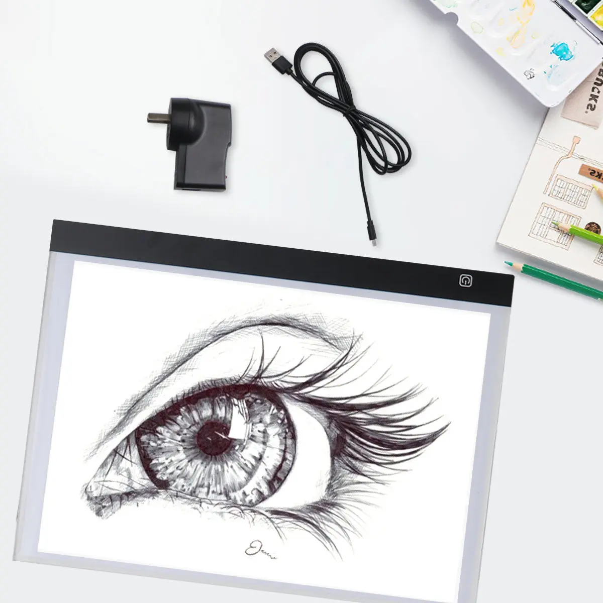 

Portable A3 LED Light Box - Dimmable Tracing Table with Plug, USB Cable & Power Adapter for Drawing, Stencil & Animation