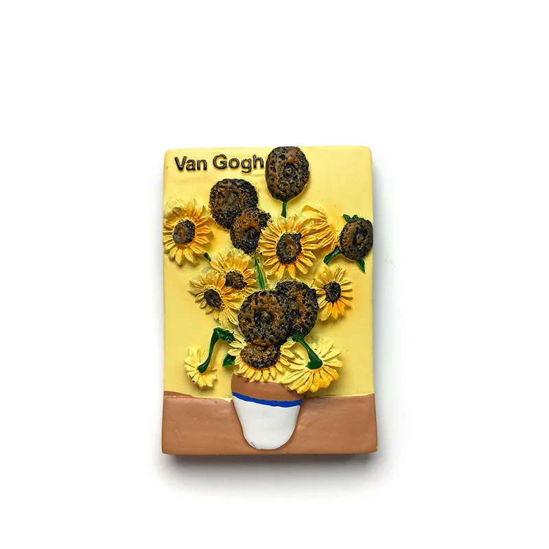 

Wen Chuang3d3D Simulation Van Gogh Sunflower Oil Painting Magnetic Fridge Magnet Travel Souvenir Home Decoration