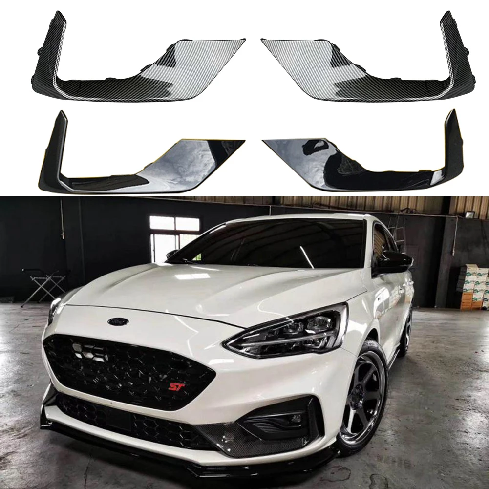 Carbon Fiber Printed  Front Fog Light Lamp Cover Moulding Trim For Ford Focus ST ST-Line 2019 2020 MK4