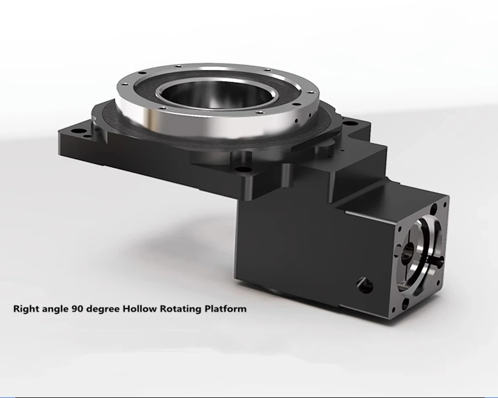 THR85 Right Angle 90 Degree Hollow Rotating Platform Gearbox Turntable for 60mm 200w 400W AC Servo Motor Input Shaft 14mm