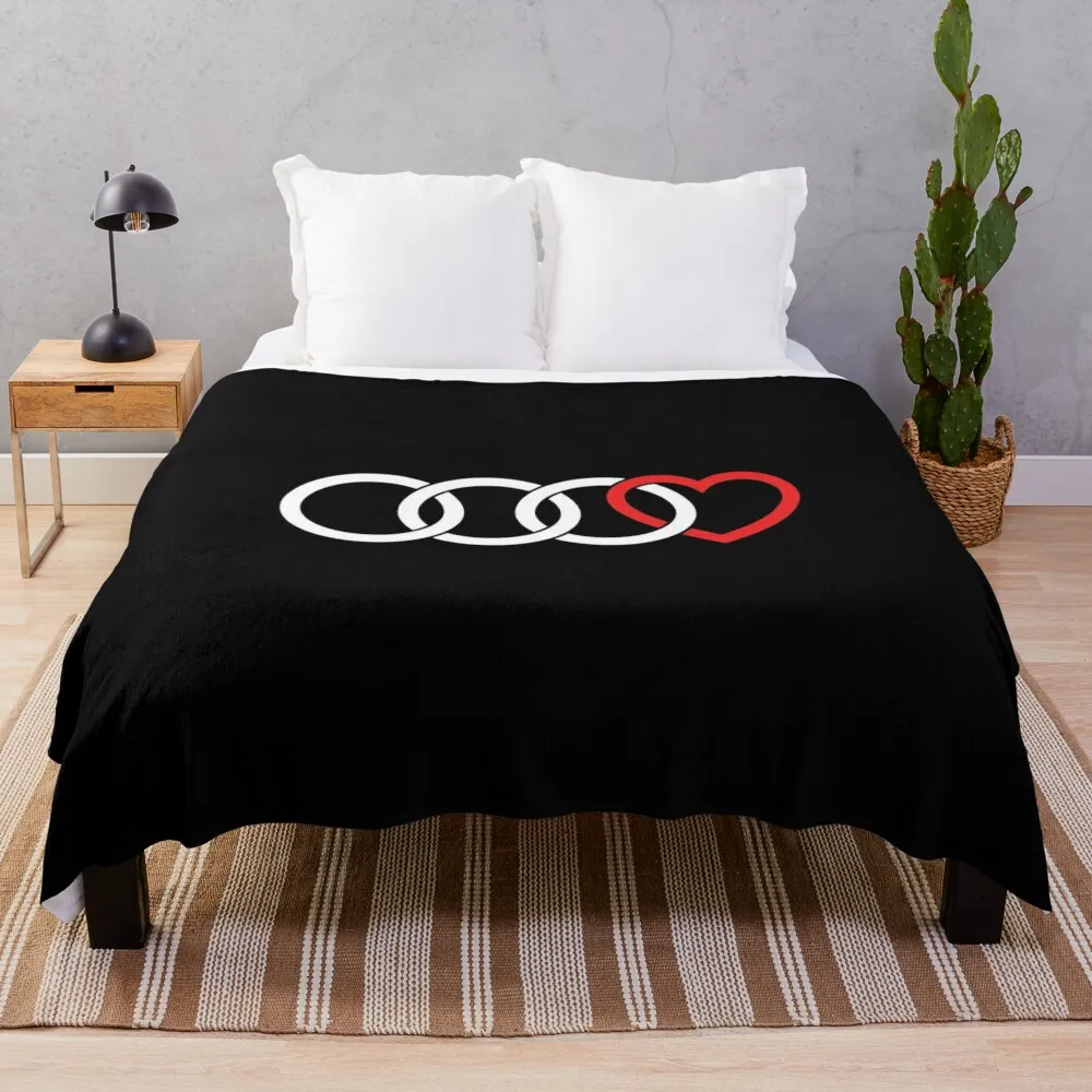 Audi Love (Dark) Throw Blanket Hairy Hairys Summer Beddings Cute Blankets