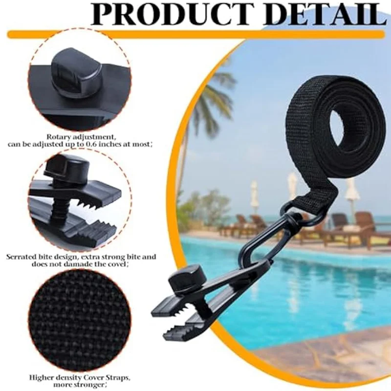 

ABJO-Pool Solar Cover Reel Straps 30Pcs Pool Reel Straps Kit Pool Cover Reel Attachment Straps