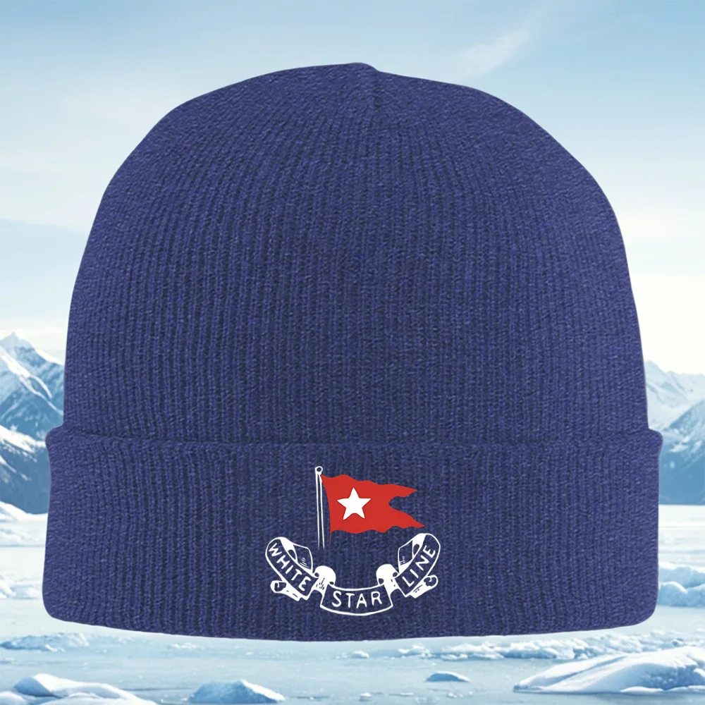 Bandiera rossa stella bianca Stella della linea bianca Uomo Donna Cappello lavorato a maglia unisex Beanie Pullover Cap Inverno termico caldo Natale Outdoor Cycli